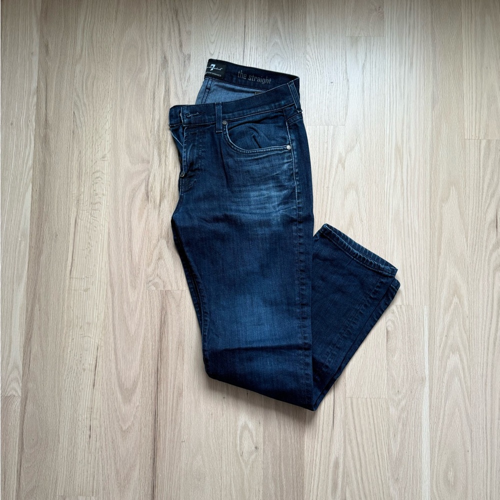 Dark Blue Denim Jeans - 7 For All Man Kind